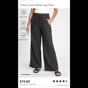 Athleta Cabo Linen wide leg pants.